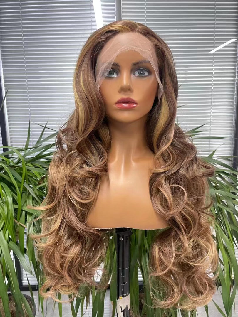 Caramel Cream Curly lace front wig